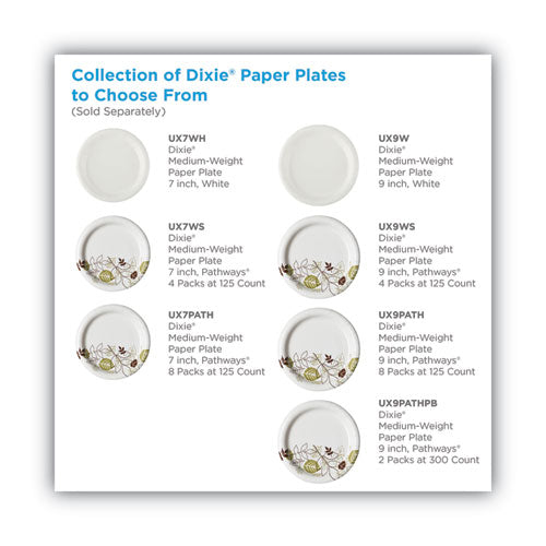 Dixie Pathways Soak-proof Shield Mediumweight Paper Plates Wisesize 6.88" Dia Green/burgundy 500/Case