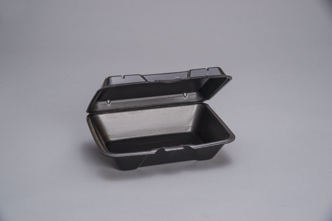 Genpak - Hinged 9X6.5 Compartment Lid Black-100 Each-100/Box-2/Case