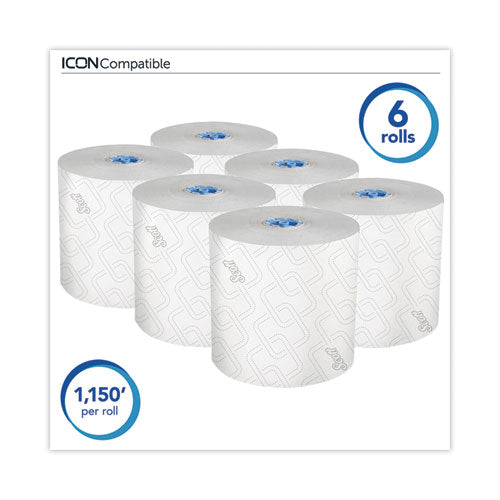 Pro Hard Roll Paper Towels With Elevated Scott Design For Scott Pro Dispenser, Blue Core Only, 1-ply, 1,150 Ft, 6 Rolls/ct