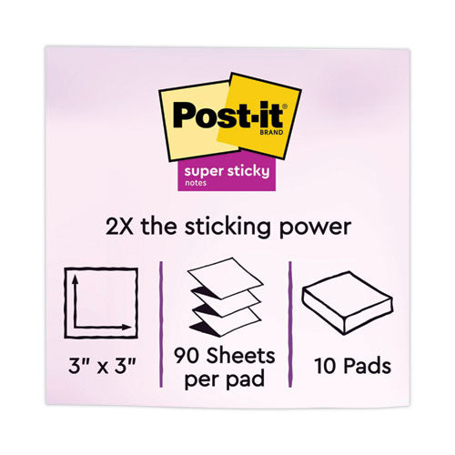 Recycled Pop-up Notes In Oasis Collection Colors, 3" X 3", 90 Sheets/pad, 10 Pads/pack