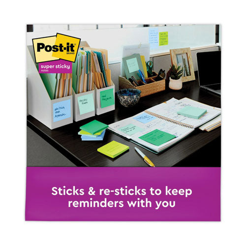 Recycled Pop-up Notes In Oasis Collection Colors, 3" X 3", 90 Sheets/pad, 10 Pads/pack