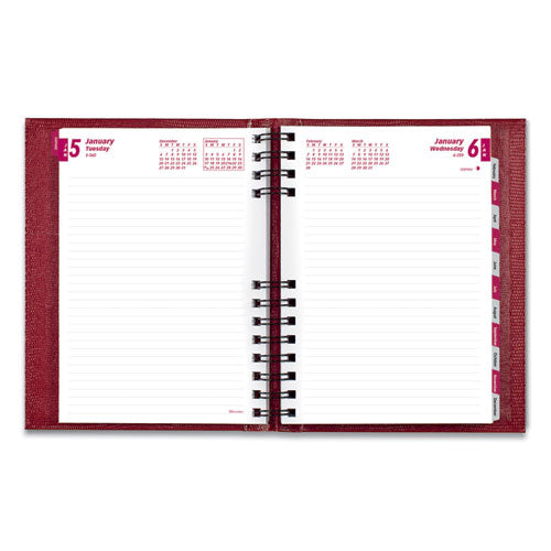 Coilpro Ruled Daily Planner, 8.25 X 5.75, Red Cover, 12-month (jan To Dec): 2023
