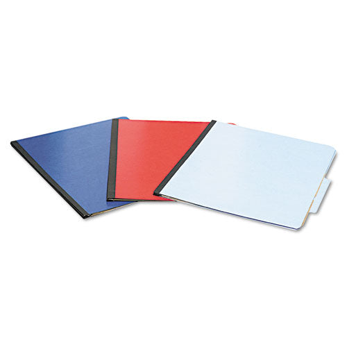 Colorlife Presstex Classification Folders, 3" Expansion, 2 Dividers, 6 Fasteners, Letter Size, Dark Blue Exterior, 10/box
