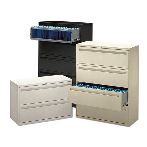 Brigade 700 Series Lateral File, 4 Legal/letter-size File Drawers, Light Gray, 42" X 18" X 52.5"