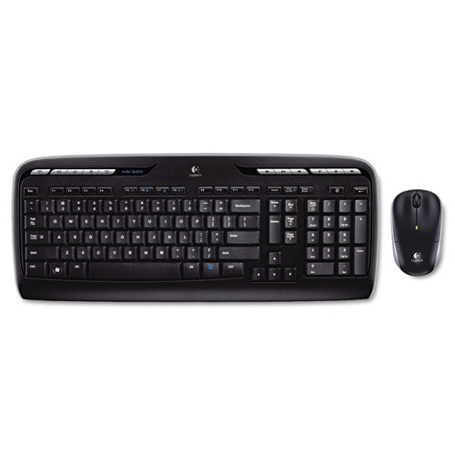 Mk320 Wireless Keyboard + Mouse Combo, 2.4 Ghz Frequency/30 Ft Wireless Range, Black