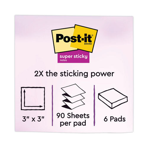 Pop-up 3 X 3 Note Refill, 3" X 3", Energy Boost Collection Colors, 90 Sheets/pad, 6 Pads/pack