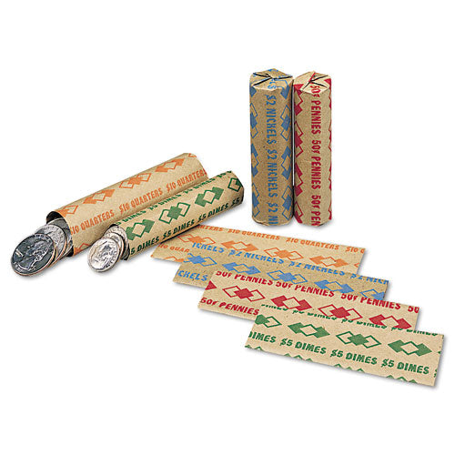 Tubular Coin Wrappers, Nickels, $2, Pop-open Wrappers, 1000/pack