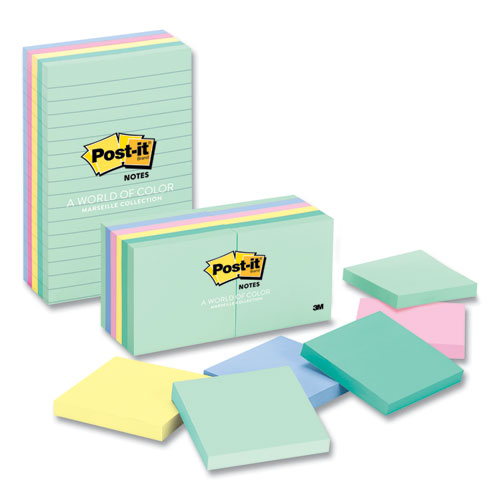 Original Pads In Beachside Cafe Collection Colors, Note Ruled, 4" X 6", 100 Sheets/pad, 5 Pads/pack