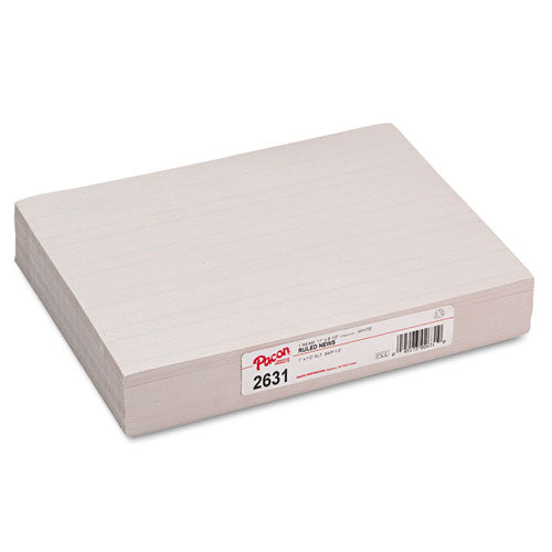 Skip-a-line Ruled Newsprint Paper, 1/2" Two-sided Long Rule, 8.5 X 11, 500/pack