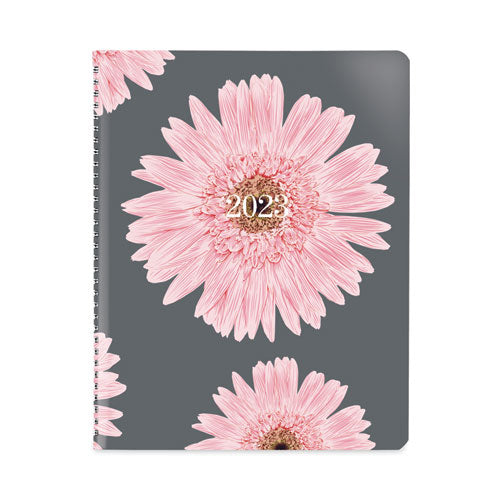 Essential Collection Weekly Appointment Book In Columnar Format, 11 X 8.5, Daisy Black/pink Cover, 12-month(jan To Dec): 2023