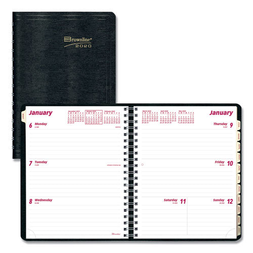 Essential Collection Weekly Appointment Book In Columnar Format, 11 X 8.5, Daisy Black/pink Cover, 12-month(jan To Dec): 2023