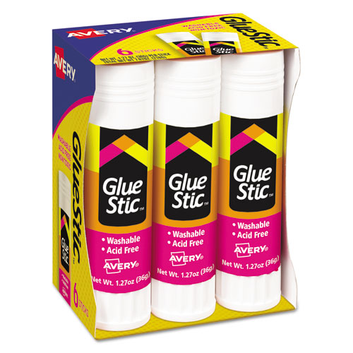 Permanent Glue Stic Value Pack, 0.26 Oz, Applies White, Dries Clear, 18/pack