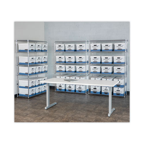 Stor/file Medium-duty Letter/legal Storage Boxes, Letter/legal Files, 12.75" X 16.5" X 10.5", White/blue, 12/carton