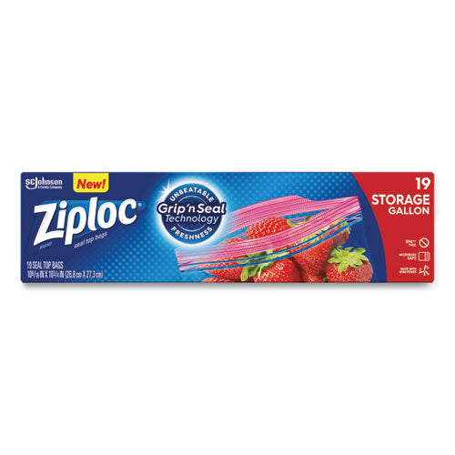Double Zipper Storage Bags, 1 Gal, 1.75 Mil, 10.56" X 10.75", Clear, 250/box