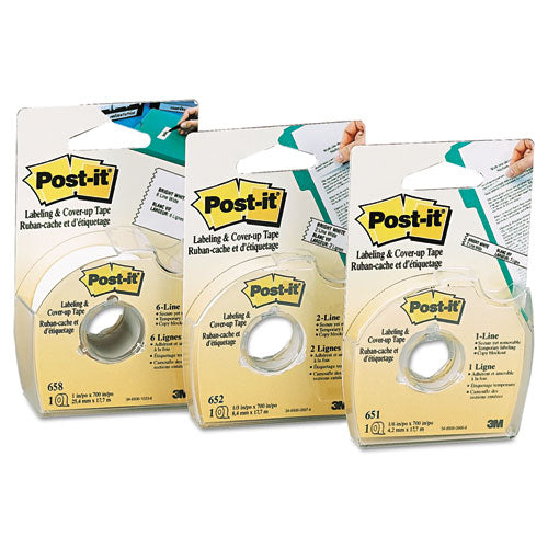 Labeling And Cover-up Tape, Non-refillable, Clear Applicator, 1" X 700"