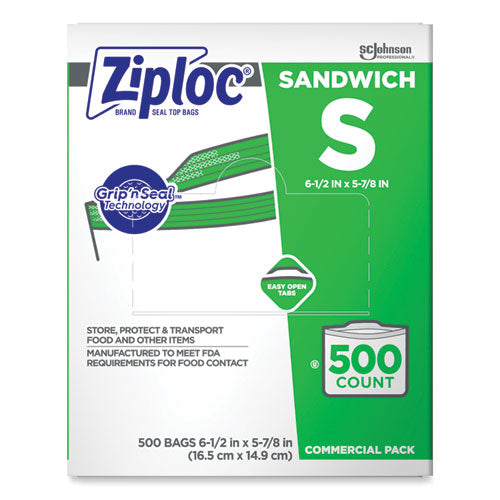 Resealable Sandwich Bags, 1.2 Mil, 6.5" X 6", Clear, 500/box