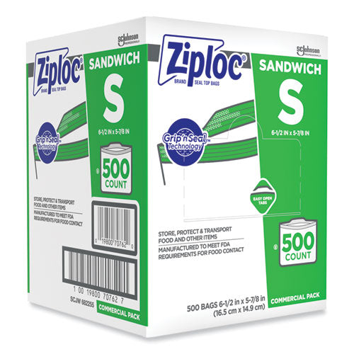Resealable Sandwich Bags, 1.2 Mil, 6.5" X 6", Clear, 500/box