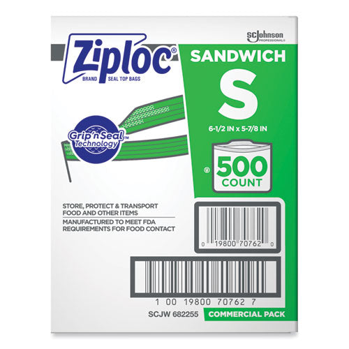 Resealable Sandwich Bags, 1.2 Mil, 6.5" X 6", Clear, 500/box