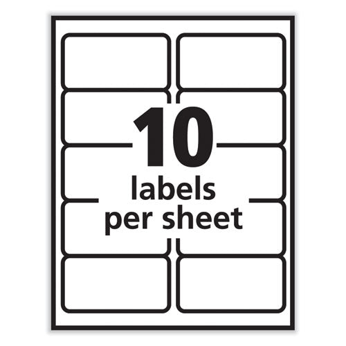 Labels, Laser Printers, 2 X 4, White, 10/sheet, 100 Sheets/box