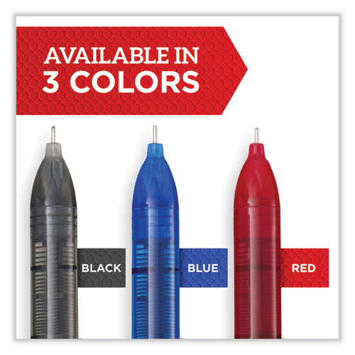 Professional Design Roller Ball Pen, Stick, Fine 0.5 Mm, Red Ink, Black Barrel, Dozen