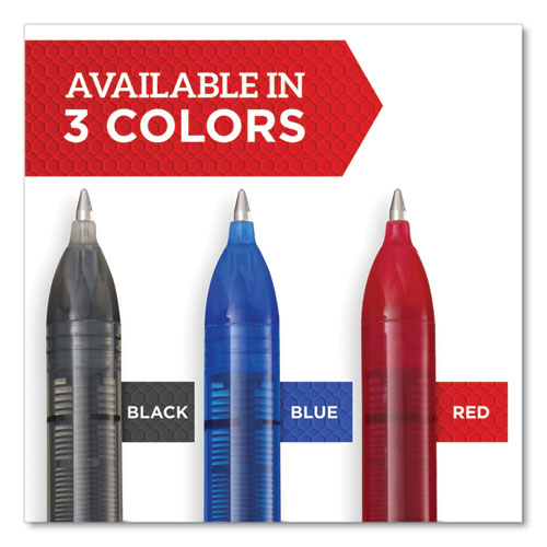 Professional Design Roller Ball Pen, Stick, Medium 0.7 Mm, Red Ink, Black Barrel, Dozen