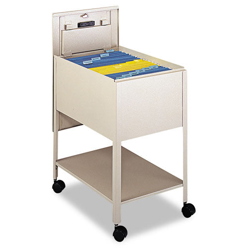 Extra-deep Locking Mobile Tub File, Letter Size, Metal, 1 Shelf, 1 Bin, 13.5" X 24.75" X 28.25", Black