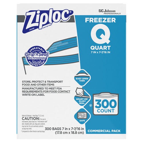 Double Zipper Freezer Bags, 1 Gal, 2.7 Mil, 10.56" X 10.75", Clear, 250/carton