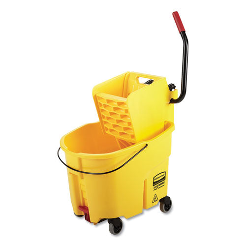 Wavebrake 2.0 Bucket/wringer Combos, Down-press, 35 Qt, Plastic, Yellow