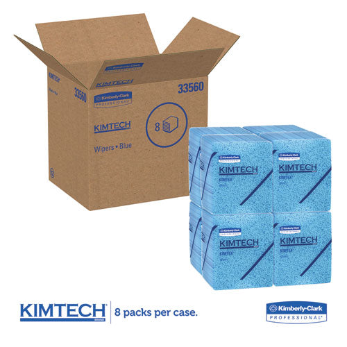 Power Clean Oil, Grease And Ink Cloths, 1/4 Fold, 12.5 X 12, Blue, 66/box, 8 Boxes/carton