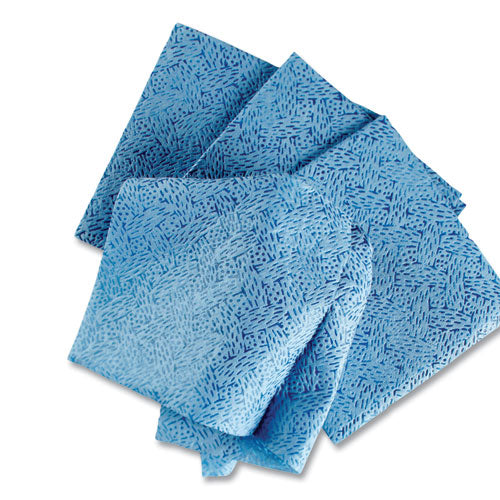 Power Clean Oil, Grease And Ink Cloths, 1/4 Fold, 12.5 X 12, Blue, 66/box, 8 Boxes/carton