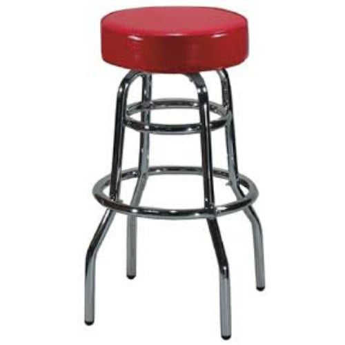 Bar Chair With Two Rings Vinyl Black Seat - 17.25" X 19" X 42" 1/Each