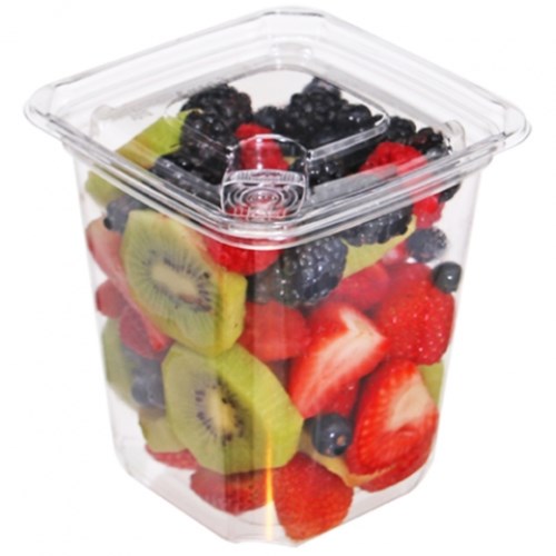 4.82 X 4.82 X 4.25" 32 Oz Clear Pet Square Container 500/Case