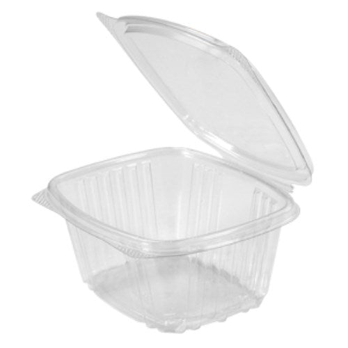 Hinged Deli Container Apet Plastic Clear 5.4X 4.5 X 2.6 Inch 2/100/Case