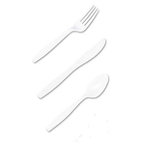 Dixie Plastic Cutlery Heavyweight Forks White 1000/Case