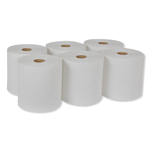 Universal Hand Towel Roll, 1-ply, 7.88" X 800 Ft, White, 6 Rolls/carton