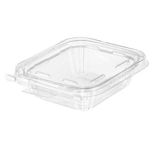 8 Oz Clear Polyethylene Tamper Evident 1-Compartment Clamshell Container With Hinged Lid 240/Case