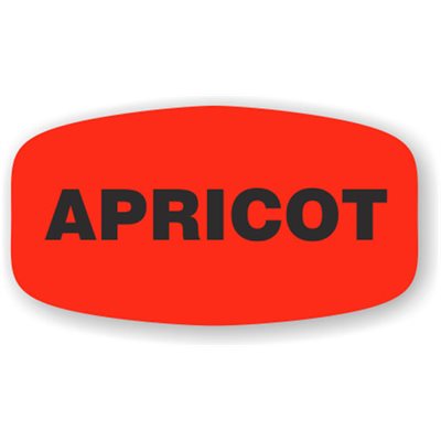 Label - Apricot Black On Red Short Oval 1000/Roll
