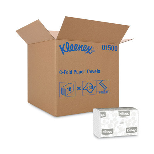 Kleenex C-fold Paper Towels 1-ply 10.13x13.15 White 150/pack 16 Packs/Case