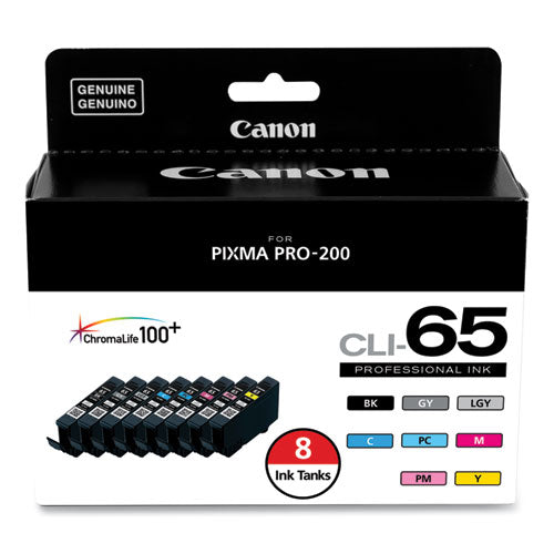 Canon 4215c007 (cli-65) Ink Black/cyan/gray/light Gray/magenta/photo Cyan/photo Magenta/yellow 8/pack