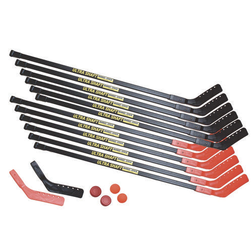 Champion Sports Ultra Shaft Hockey Set Twelve 52" Hocket Sticks/two Balls/two Pucks/two Extra Blades