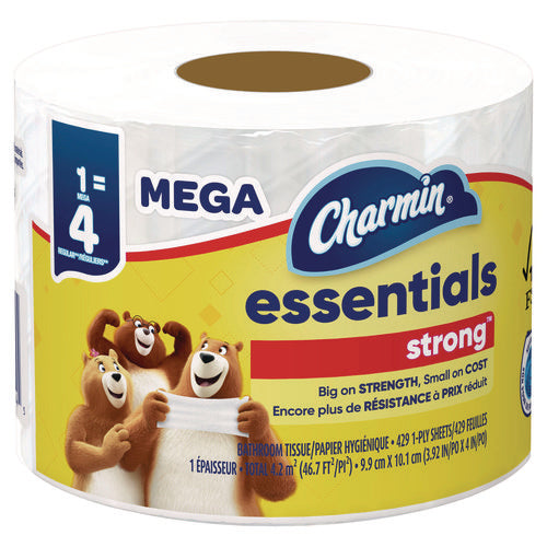 Charmin Essentials Strong Bathroom Tissue Septic Safe 1-ply White 429/roll 36 Rolls/Case