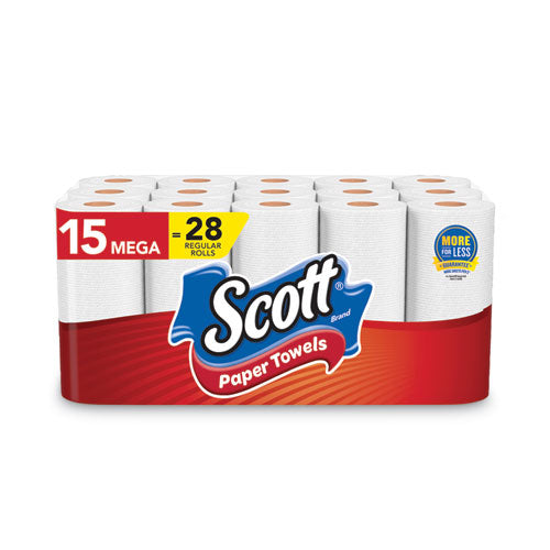 Scott Paper Towels Choose-A-Sheet - Mega Rolls - 1 Ply - 102 Sheets/Roll - White - Perforated, Absorbent, Durable - For Home, Office, School - 30 / Carton