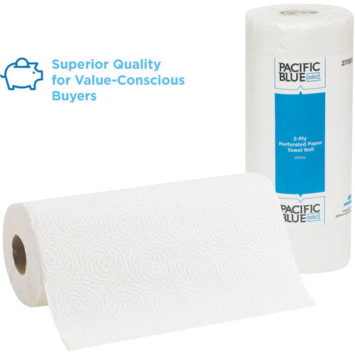Georgia Pacific Professional Pacific Blue Select Two-ply Perforated Paper Kitchen Roll Towels 2-ply 11x8.8 White 85/roll 30 Rolls/Case