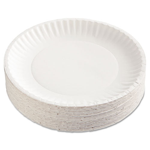 AJM Packaging Corporation Gold Label Coated Paper Plates 9" Dia White 100/pack 10 Packs/Case