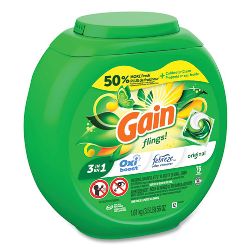 Gain Flings Detergent Pods Original 76 Pods/tub