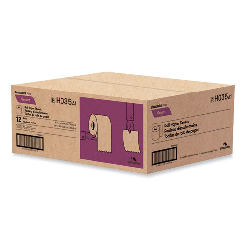 Cascades PRO Select Hardwound Roll Towels 1-ply 7.88"x350 Ft Natural 12 Rolls/Case