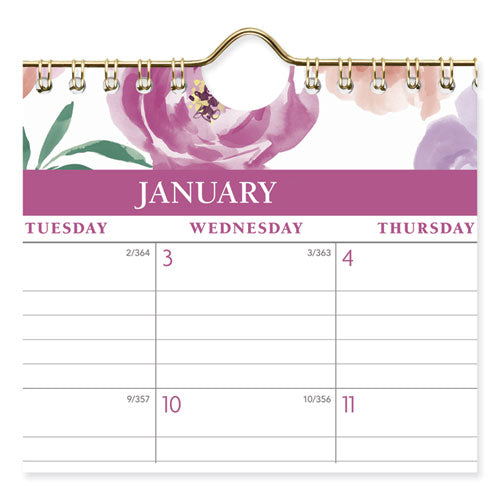 AT-A-GLANCE Badge Floral Wall Calendar Floral Artwork 15x12 White/multicolor Sheets 12-month (jan To Dec): 2024
