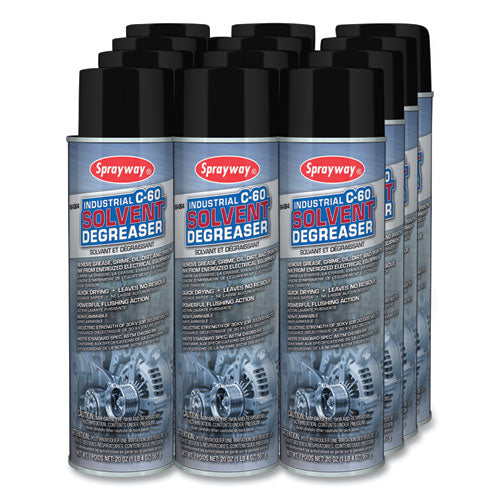 Sprayway C-60 Industrial Solvent Degreaser 20 Oz Dozen