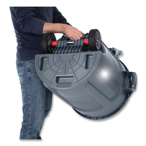 Rubbermaid Commercial Vented Wheeled Brute Container 32 Gal Plastic Gray