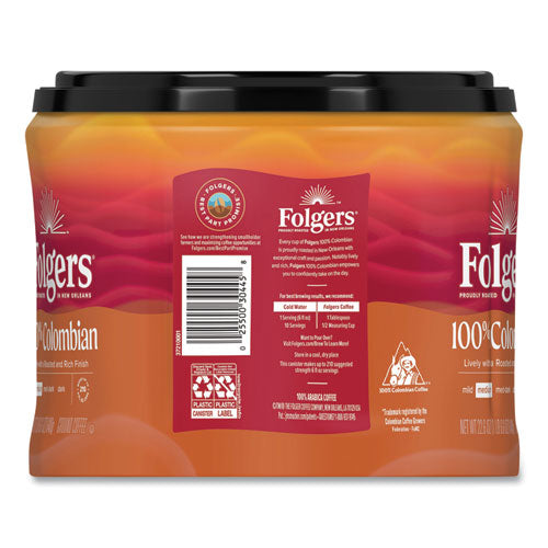 Folgers 100% Columbian Coffee 22.6 Oz Canister 6/Case